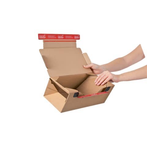 Scatola fustellata per e-commerce ColomPac conf. 10 pz - cartone ondulato avana - formato XL 40x30x20 cm CP069.08